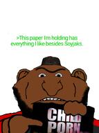 'p beard edit greentext holding_object meta:op_is_an_aryan_beast shitpost slopjak tvrkicwvrriorforyuo unibrow variant:impish_soyak_ears // 597x799 // 156.6KB