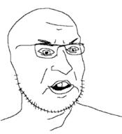angry glasses open_mouth soyjak stubble variant:unknown // 805x882 // 90.2KB
