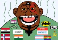 batman batman_(series) bbc bnwo brown_skin communism flag:afghanistan flag:india flag:iraq flag:norway flag:shahada flag:transgender_pride_flag fnf friday_night_funkin' gay gay_flag green_shirt hammer_and_sickle hello_my_name_is_(sticker) india iraq islam lgbt_flag name_tag norway pride_flag queen_of_spades r34 rule34 shitskin stink_lines stinky taliban variant:soybotnik warrior-z_(user) yellow_sclera // 1216x851 // 228.7KB