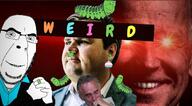 Ubersoy animal bald caterpillar chain closed_mouth clothes dark_brandon flag:transgender_pride_flag glasses glowing_eyes insects irl_background jd_vance joe_biden jordan_peterson looking_at_you ring smile stubble thumbnail transheart variant:cobson weird youtube // 1080x597 // 212.0KB
