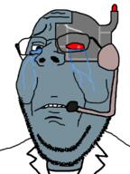 angry berryboy crying cyborg docfuture1 doctor frown glasses gramps grey_skin horn microphone old red_eyes robot sad soyjak stubble subvariant:wholesome_soyjak tired variant:gapejak wrinkles // 600x800 // 35.0KB