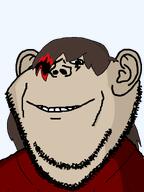 brown_hair clothes ear egypt hair logy metalhead_logy red_clothes red_sweater smile soyjak stubble sweater swede_(artist) teeth template variant:impish_soyak_ears // 598x800 // 42.8KB