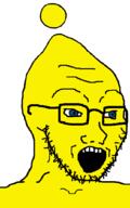 alien blue_eyes chao_(sonic) glasses open_mouth sega sonic sonic_adventure_2 sonic_the_hedgehog soyjak stubble variant:soyak video_game yellow_skin // 643x1026 // 33.1KB