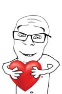 belly_button glasses happy heart holding_heart holding_object nipple smile soyjak stubble template variant:feraljak wholesome // 676x1021 // 134.1KB