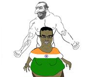 beard brown_skin buff closed_mouth clothes country ear fat flag flag:india glasses hair hat india indian judaism kippah smile smug soyjak subvariant:chudjak_front variant:chudjak // 2049x1709 // 333.2KB