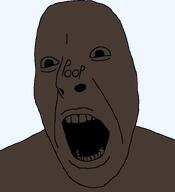 dark_skin no_eyebrows no_hair open_mouth poop text variant:cobson variant:poopson // 721x789 // 27.2KB