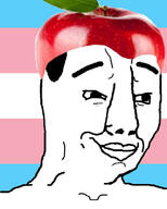apple clothes flag foodjak hair hat smile smug soyjak tranny variant:chudjak // 640x800 // 56.5KB