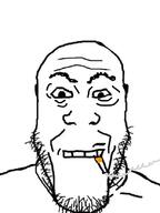 cigarette smoke smoking soyjak stubble variant:markiplier_soyjak wrinkles // 620x824 // 64.1KB