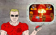 ack arm bindi blue_eyes brown_skin button clothes ear glasses hair hand hanging holding_object india indian meta:tagme nuclear soyjak subvariant:chudjak_front subvariant:muscular_chud total_nigger_death variant:chudjak variant:two_pointing_soyjaks white_skin yellow_hair // 3464x2144 // 2.7MB