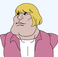artist:toniylijani black_eyes buff eyebrows he-man masters_of_the_universe meta:revjak muscular_male neutral nose pink_shirt prince_adam subvariant:mexiaryan transparent_background variant:meximutt white_shirt white_skin yellow_hair // 886x872 // 16.8KB