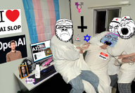 ai_schizophrenia(disease) artificial_intelligence bloodshot_eyes blue_skin chatgpt computer cross doctor dzagir_(namefag) dzagir_(tranny) estrogen flag:transgender_pride_flag glasses hatred_of_ai i_love kike klaus_schwab meta:namefags open_ai pedophile room sam_altman schizo screaming soy soylent star_of_david stubble tranny variant:a24_slowburn_soyjak variant:bernd variant:chudjak variant:gapejak // 1767x1218 // 2.2MB