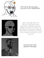 2soyjaks antenna bloodshot_eyes closed_mouth crying gigachad glasses hand meme open_mouth reddit shadow soyjak stubble text variant:soyak // 1280x1695 // 389.4KB
