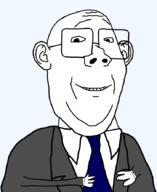 arm clothes ear glasses hand holding_object necktie smile soyjak suit template transparent_background variant:protestantjak // 726x888 // 21.3KB