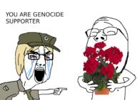 2soyjaks arm bloodshot_eyes christianity clothes cross crying geranium glasses hair hat holding_object marichka nazism pointing russo_ukrainian_war smile stubble subvariant:wholesome_soyjak swastika text ukraine variant:chudjak variant:gapejak // 1466x1080 // 528.8KB