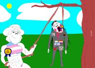 award bloodshot_eyes buff feminism femjak flag:minor_attracted_person flag:zoophilia_pride_flag hair hanging plastic_surgery subvariant:gapejak_female sun teeth tounge_out tranny transwoman tree variant:bernd variant:gapejak white_skin woman // 2100x1500 // 152.3KB