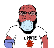 facemask germs glasses glove i_hate medical_glove red_skin subvariant:neutralplier subvariant:science_lover variant:markiplier_soyjak // 1067x935 // 91.3KB