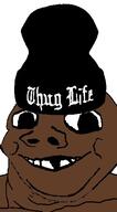 baby beanie black_skin clothes deformed hat smile soyjak subvariant:nathaniel text thug_life variant:gapejak // 286x518 // 36.8KB