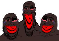 black_skin bloodshot_eyes closed_mouth crying glasses jartycuck jartynigger lips nigger shitskin soyjak_trio stubble subvariant:jartycuck variant:chudjak variant:gapejak variant:markiplier_soyjak variant:tony_soprano_soyjak // 828x581 // 50.4KB