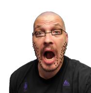 clothes distrotube g_(4chan) glasses irl meta:missing_variant mustache open_mouth stubble technology // 558x570 // 199.8KB