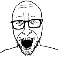 bald beard eyebrows glasses looking_at_you meta:not_oc open_mouth snca stubble teeth teeth_showing variant:bathroom_man variant:unknown white_background // 1280x1280 // 34.0KB