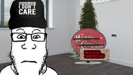 agnosticism christmas christmas_tree clothes glasses hat irl_background neutral soyjak stubble subvariant:neutralplier text variant:markiplier_soyjak // 1280x720 // 177.8KB