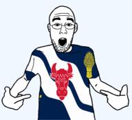 arm british bull clothes cow ear england flag flag:oxfordshire glasses hair hand open_mouth oxfordshire pointing soyjak stubble teeth tree tshirt united_kingdom variant:shirtjak // 1236x1118 // 161.1KB