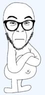 arm belly_button closed_mouth crossed_arms fat full_body glasses leg soyjak stubble template variant:abortion_lover // 744x1564 // 23.0KB