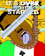 bbc blacked brown_skin dead death flag:italy hanging italy its_just_getting_started janny multiple_soyjaks nazism open_mouth queen_of_spades shadowmario soybooru suicide swastika variant:a24_slowburn_soyjak variant:bernd variant:chudjak yellow_skin // 736x914 // 254.6KB