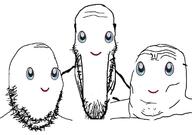 3soyjaks blue_eyes closed_mouth cute no_nose smile soyjak squishmallow stretched_mouth stubble trend:soyjak_trio variant:gapejak variant:markiplier_soyjak variant:tony_soprano_soyjak // 706x498 // 100.5KB