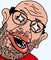 amerimutt balding brown_skin clothes ear glasses hair mutt open_mouth red_shirt soyjak stubble variant:its_out_get_in_here // 500x590 // 65.1KB