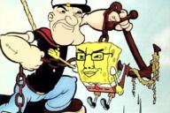 anchor boat chudbob clothes hat holding_object nazism popeye sailor smug spongebob_squarepants variant:chudjak variant:cobson // 1000x667 // 1.1MB