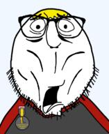 award beard chris_griffin family_guy glasses medal nate open_mouth scared shocked soyjak stubble tongue transparent transparent_background variant:chris_griffin_soyjak yellow_hair // 1170x1429 // 135.9KB