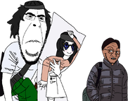 bag beanie biting_lip blush body_pillow clothes cosplay dress eyebags eyelashes femjanny glasses hair jacket janny long_hair looking_to_the_left looking_to_the_right messy_hair no_background overalls smile stubble subvariant:hornyson subvariant:soyak_(concerned) transparent_background variant:cobson variant:soyak variant:soytan wrinkles // 882x656 // 67.7KB