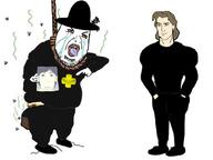 angry arm black_clothing clothes crying dfg discord doomverse flag flies guara hat maldawa muscles picture piss pointing poop skyoe versalles white_skin yellow_hair // 833x626 // 229.7KB