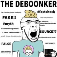 adam_ruins_everything angry arm clothes cup deboonker glasses hair hand holding_object mug open_mouth question_mark snopes soyjak stubble text tshirt twitter variant:cobson yellow_hair // 680x680 // 110.1KB