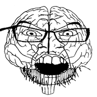 angry brain glasses open_mouth soyjak stubble variant:feraljak // 512x502 // 37.1KB