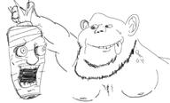 arm carrot ear food hand holding_object open_mouth redraw soyjak stubble tongue variant:impish_soyak_ears vegetable // 806x486 // 129.2KB