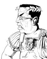 2soyjaks angry arm ear glasses hair laurel lips looking_to_the_left open_mouth roman rome side_profile sweating thick_eyebrows variant:a24_slowburn_soyjak variant:chudjak vein // 751x936 // 153.0KB