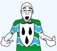 arm british clothes ear england flag flag:worcestershire food fruit glasses hair hand open_mouth pear pointing soyjak stubble teeth tshirt united_kingdom variant:shirtjak worcestershire // 1236x1118 // 107.5KB