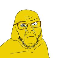 closed_mouth crying dog ear glasses janny sad soyjak stubble variant:feraljak yellow_skin // 1000x1000 // 125.9KB