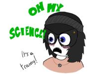 avengers beanie blue_eyes blush clothes female glasses hair hat necklace open_mouth redraw soyjak text tranny variant:soytan // 909x705 // 45.9KB