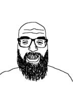 beard clenched_teeth closed_mouth doll_(user) glasses soyjak variant:unknown // 532x708 // 10.5KB