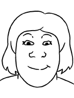 female femjak glasses hair looking_at_you meta:template no_glasses nose raised_eyebrows remastered series:foidjaks smile subvariant:female_markiplier template variant:markiplier_soyjak white_skin woman // 600x800 // 11.4KB