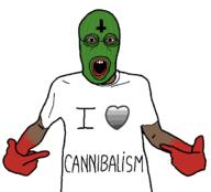 blood cannibalism glasses goblin_(tyler_the_creator) i_love looking_at_you open_mouth pointing ski-mask soyjak tyler_the_creator variant:shirtjak // 618x559 // 32.0KB