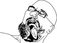 closed_eyes dead ear glasses gore open_mouth stubble tongue variant:unknown // 1147x861 // 34.1KB