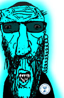 angry badge beard blue_skin clenched_teeth clothes forehead_lines gill_koyim_(namefag) glasses glowing hat jews judaism kike kippah looking_at_you meta:namefags mossad sunglasses teeth variant:maxjak // 395x601 // 101.5KB