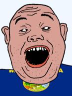 amerimutt black_sclera clothes ear flag flag:montana hair montana open_mouth plant red_shirt soyjak spanish_text state stubble teeth text transparent_background tree united_states variant:alicia // 418x555 // 27.4KB