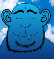 beard calm closed_eyes closed_mouth cloud ear sky smile soyjak stubble variant:cobonsy // 775x849 // 200.1KB