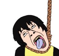 dead hair misaki rope soyjak suicide tongue tranny variant:bernd welcome_to_the_nhk yellow_teeth // 1046x994 // 20.0KB
