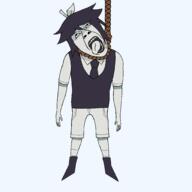 abbie_(fundamental_paper_education) ack boot clothes coward fpe fundamental_paper_education hair hanging hat leaf necktie open_mouth retard rope shoe tongue tongue_out uniform variant:bernd variant:gapejak // 2048x2048 // 59.9KB